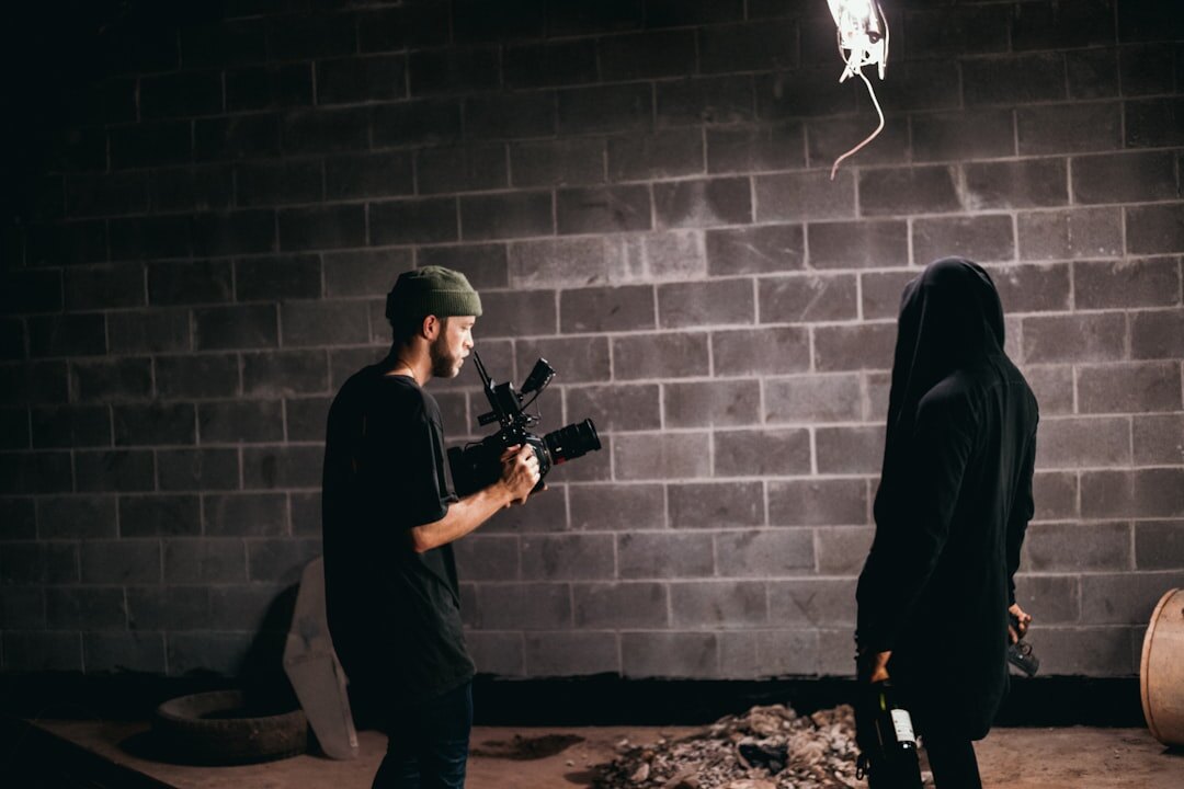 romantic couple on film set