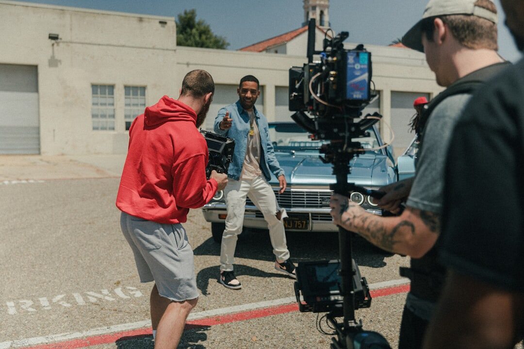 actors on movie set